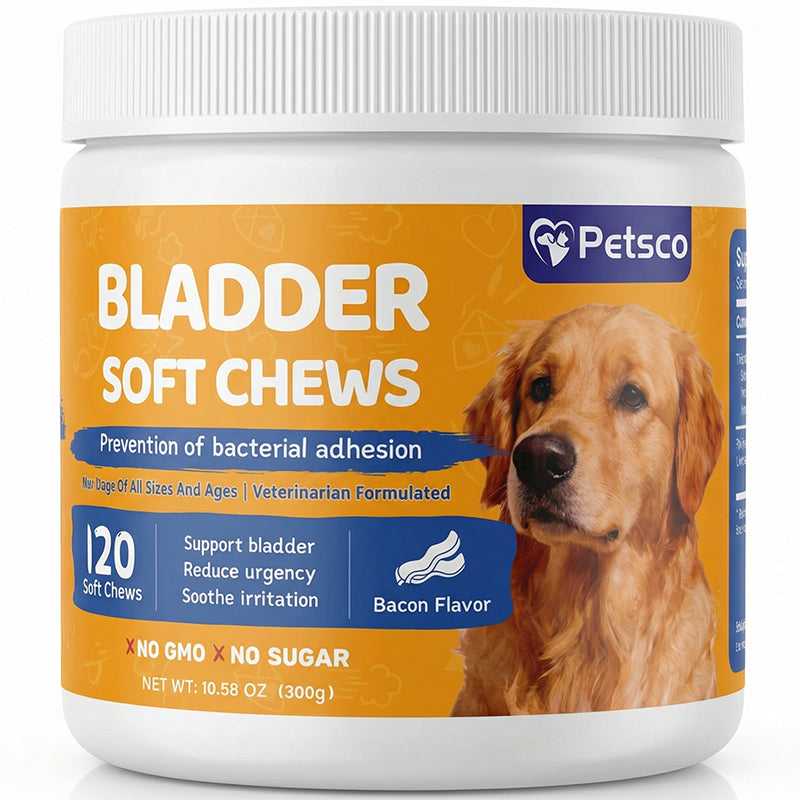 Petsco Urinary Soft Chews for Dogs Pet Treats with Cranberry D-Mannose & Astragalus for Kidney Bladder Health Immune Function Premium