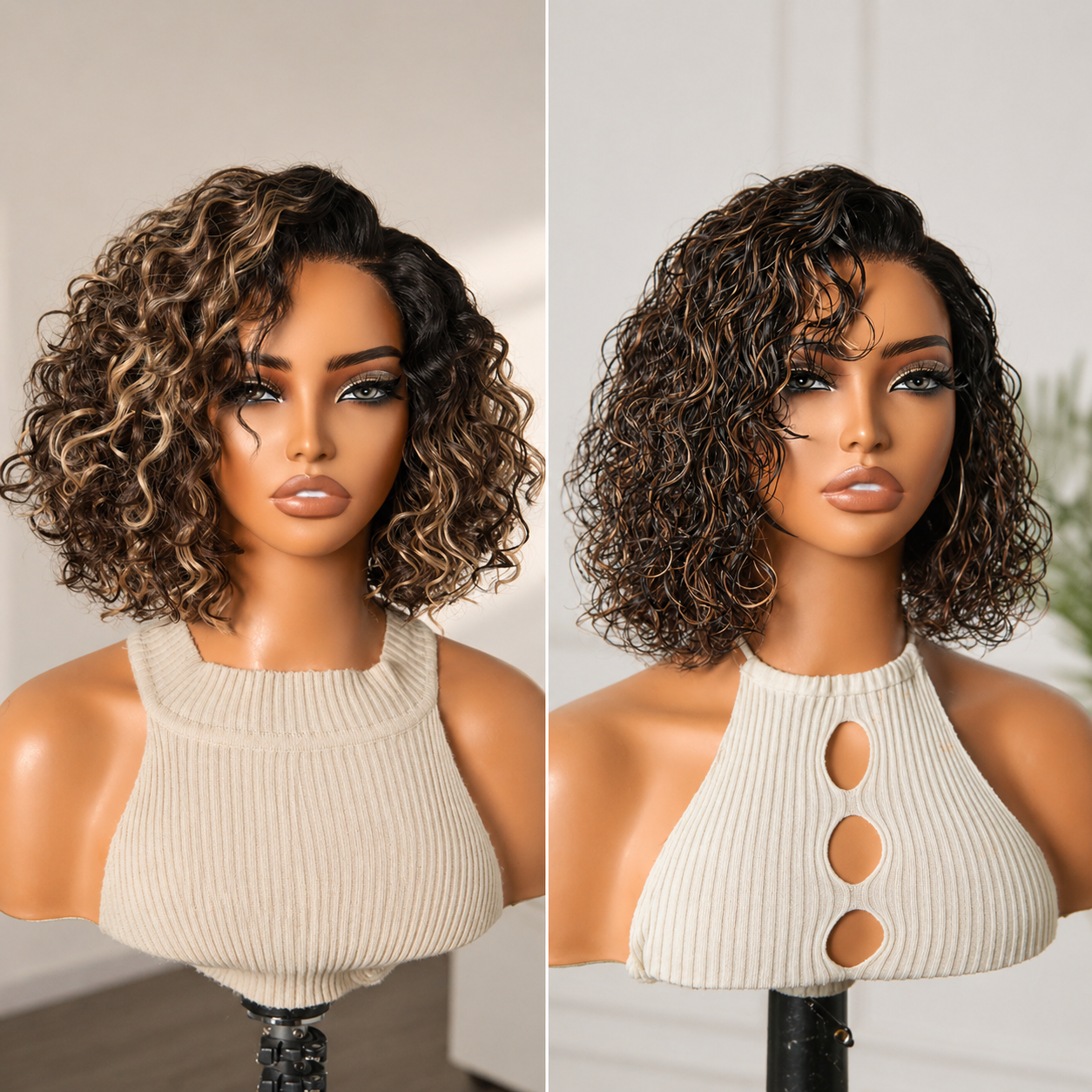 Ready-to-Wear Glueless Curly Bob Wig