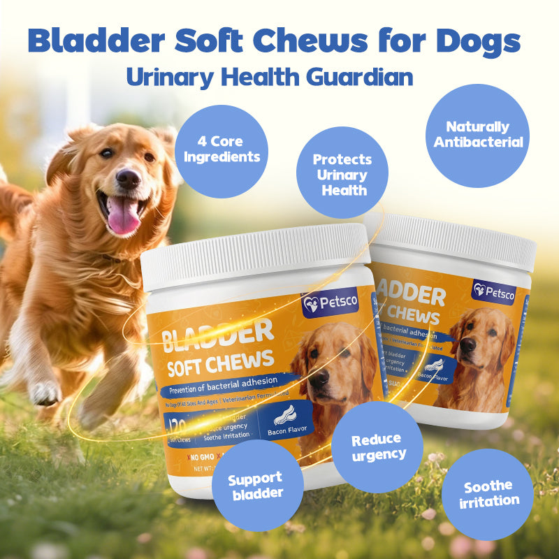 Petsco Urinary Soft Chews for Dogs Pet Treats with Cranberry D-Mannose & Astragalus for Kidney Bladder Health Immune Function Premium